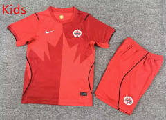 26-27 Canada Home Red Kids/Youth Soccer Uniform-7809