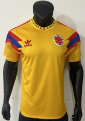 Retro Version 1990 Colombia Home Yellow Thailand Soccer Jersey AAA-0871