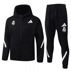 2025-2026 Real Madrid Black Thailand Soccer Jacket Uniform With Hat-815