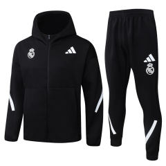 2025-2026 Real Madrid Black Thailand Soccer Jacket Uniform With Hat-815