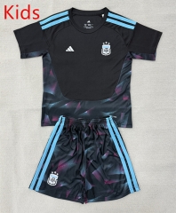 26-27 Argentina Goalkeeper Black Kids/Youth Soccer Uniform-AY