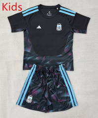 26-27 Argentina Goalkeeper Black Kids/Youth Soccer Uniform-AY