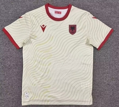 (S-4XL) 26-27 Albania Away Beige Thailand Soccer Jersey AAA-8025