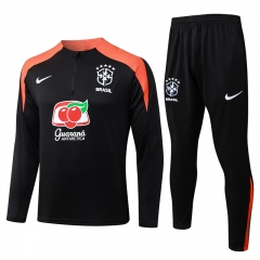 25-26 Brazil Black Thailand Soccer Tracksuit-815