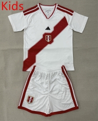 26-27 Peru Home White Kids/Youth Soccer Uniform-AY