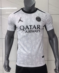 (S-4XL) 26-27 Paris SG Grey&White Thailand Training Soccer Jersey AAA-416
