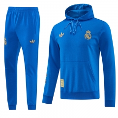 26-27 New Year Version Real Madrid Blue Thailand Soccer Tracksuit With Hat-LH