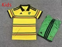26-27 Jamaica Home Yellow Kids/Youth Soccer Uniform-7809