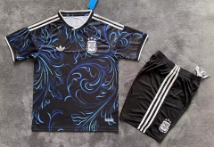 (S-4XL) 26-27 Argentina Away Blue&Black Soccer Uniform-7209