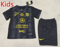 25-26 Al Ittihad Saudi 2nd Away Black Kids/Youth Soccer Uniform-1794