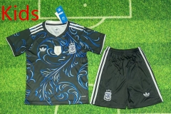 26-27 Argentina Away Black Kids/Youth Soccer Uniform-8679
