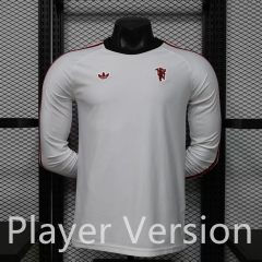 (S-3XL) Player Version 26-27 Casual Version Manchester United White LS Thailand Training Soccer Jersey AAA-888
