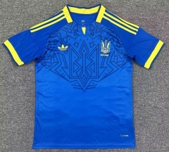 (S-4XL) 26-27 Ukraine Away Blue Thailand Soccer Jersey AAA-8025