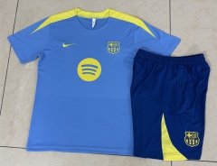 26-27 Barcelona Light Blue Short-Sleeve Thailand Soccer Tracksuit -815