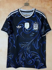(S-4XL) 26-27 Argentina Away Black Thailand Soccer Jersey AAA