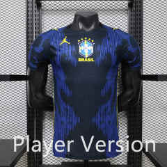 Player Version 26-27 Brazil Away Blue Thailand Soccer Jersey AAA-888