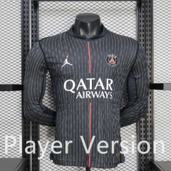 Player version 26-27 Paris SG Black LS Thailand Soccer Jersey AAA-888
