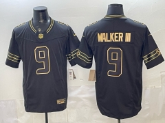 (Logo 2) Retro Version Seattle Seahawks Black #9 NFL Jersey-0840