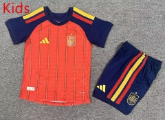26-27 Spain Home Red Kids/Youth Soccer Uniform-7809