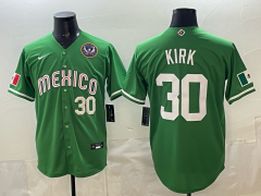 (Logo 3) 2026 World Cup Mexico Green #30 MLB Jersey-0840