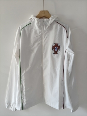 26-27 Portugal White Single-sided Embroidered Thailand Trench Coats With Hat-0255