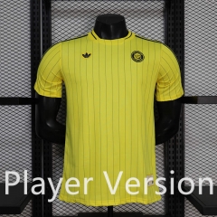Player version 26-27 Casual Retro Version Al-Nassr FC Yellow Thailand Soccer Jersey AAA-888