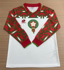 Retro Version 94-95 Morocco 2nd Away White LS Thailand Soccer Jersey AAA-6895