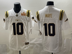 (Logo 2) Retro Version New England Patriots 3 Generations White #10 NFL Jersey-0840