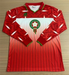 Retro Version 94-95 Morocco Home Red LS Thailand Soccer Jersey AAA-6895