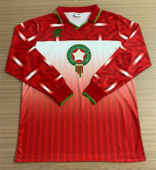 Retro Version 94-95 Morocco Home Red LS Thailand Soccer Jersey AAA-6895