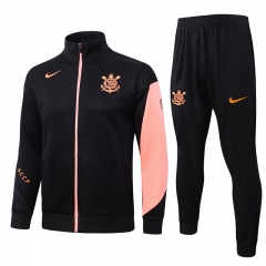 25-26 Corinthians Black Thailand Soccer Jacket Uniform-815