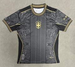 (S-4XL) 26-27 Special Version Brazil Black&Grey Thailand Soccer Jersey AAA-2633