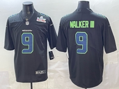 (Logo 4) Fashion Version Seattle Seahawks Black #9 NFL Jersey-0840