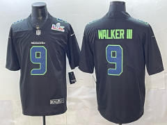 (Logo 4) Fashion Version Seattle Seahawks Black #9 NFL Jersey-0840