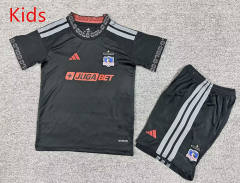26-27 Colo-Colo Away Black Kids/Youth Soccer Uniform-7809