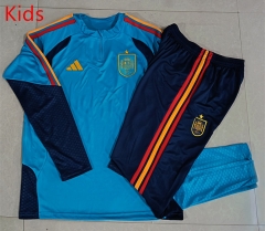 26-27 Spain Laker Blue Kid-Youth Soccer Tracksuit-815