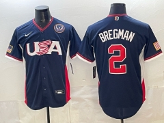 (Logo 8) 2026 World Cup USA Blue #2 MLB Jersey-0840