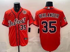 (Logo 4) Special Version Detroit Tigers 1st Generation Orange #35 MLB Jersey-0840