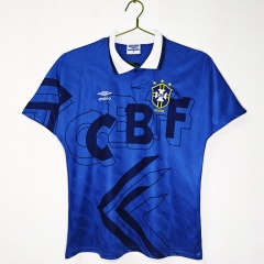 Retro Version 1992 Brazil Away Blue Thailand Soccer Jersey AAA-C1046