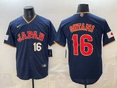 (Logo 1) 2026 World Cup Japan Blue #16 MLB Jersey-0840
