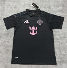 With Pink Star (S-4XL) 26-27 Inter Miami CF Away Black Thailand Soccer Jersey AAA-4506