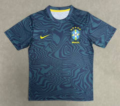 (S-4XL) 26-27 Brazil Blue Thailand Training Soccer Jersey AAA-4728