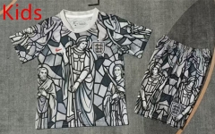 26-27 Special Version England Black&White Kids/Youth Soccer Uniform-9484