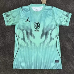 (S-4XL) 26-27 Brazil Goldkeeper Green Thailand Soccer Jersey AAA-2483