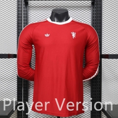 (S-3XL) Player Version 26-27 Casual Version Manchester United Red LS Thailand Training Soccer Jersey AAA-888