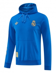 26-27 New Year Version Real Madrid Blue Thailand Soccer Tracksuit Top With Hat-LH