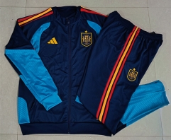 26-27 Spain Royal Blue Thailand Soccer Jacket Unifrom-815