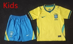 2026 World Cup Brazil Home Yellow Kids/Youth Soccer Uniform-4714