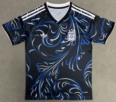 (S-4XL) 26-27 Argentina Away Black Thailand Soccer Jersey AAA