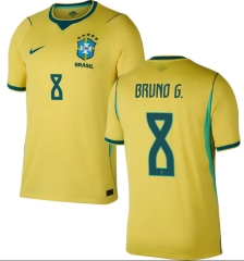 (S-4XL) 26-27 Brazil Home Yellow ( BRUNO G. #8) Thailand Soccer Jersey AAA